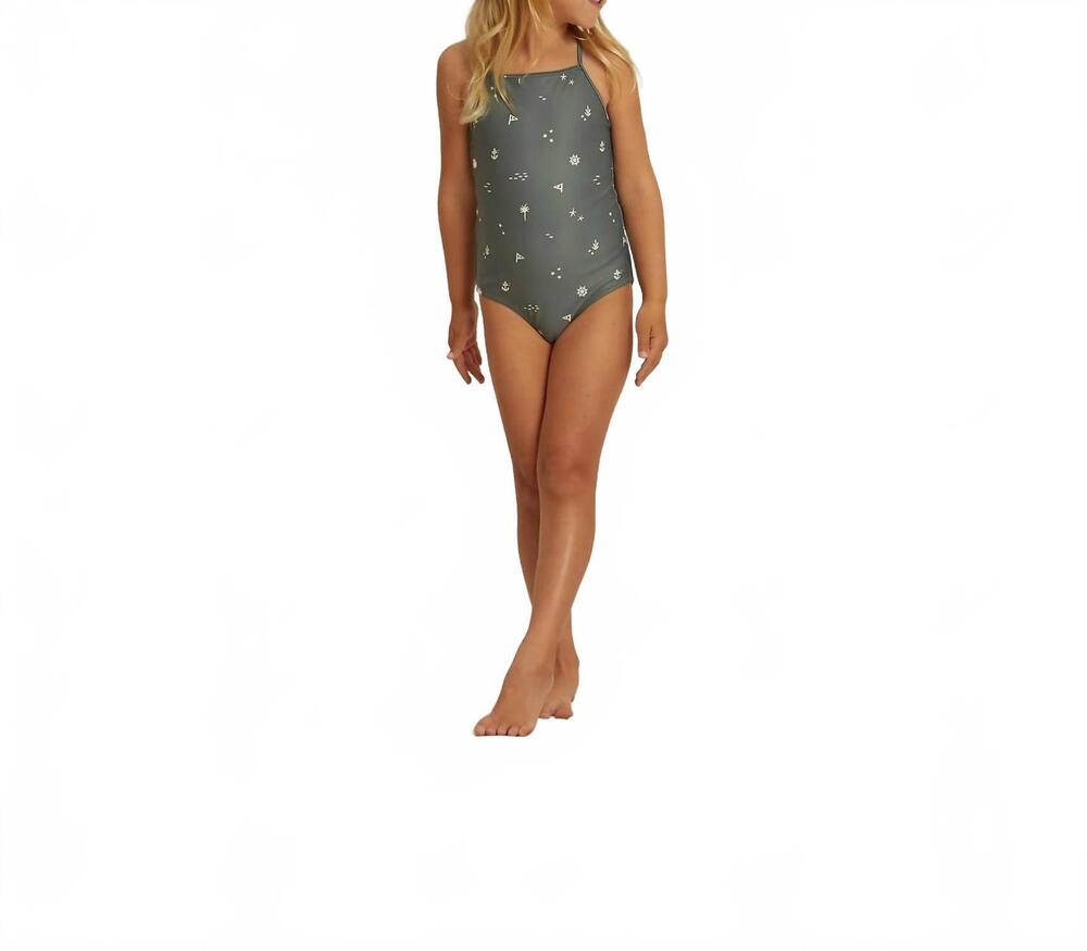 NEW RYLEE + CRU girls sky one piece swimsuit in nautical